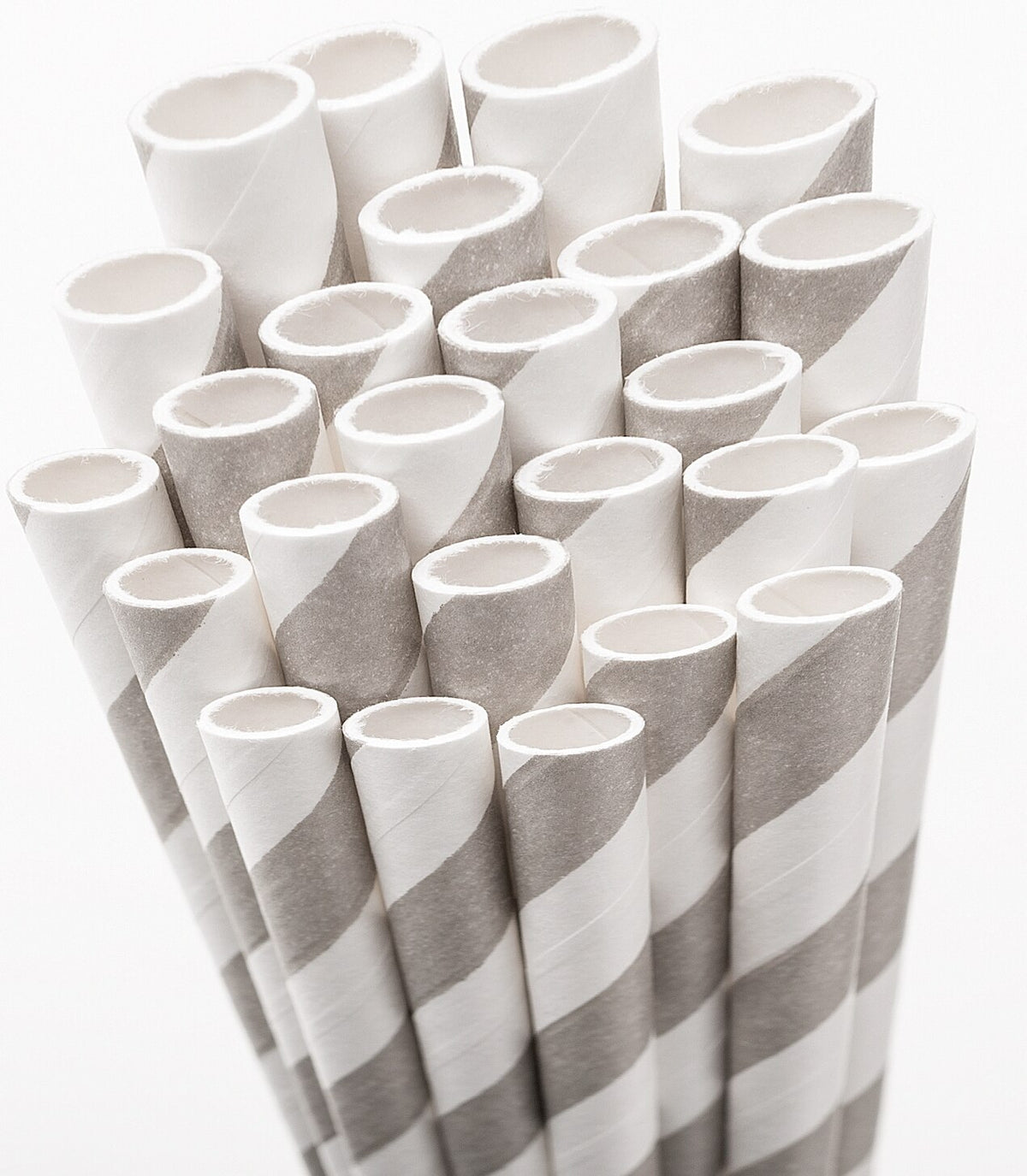 Feather Grey Paper Straws - 25 pack - PaperLanternStore.com - Paper Lanterns, Decor, Party Lights &amp; More