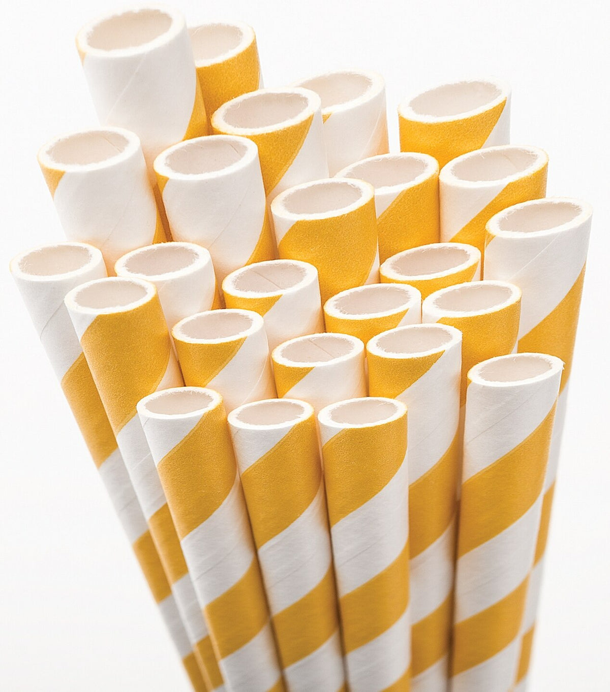 Sunflower Yellow Paper Straws - 25 pack - PaperLanternStore.com - Paper Lanterns, Decor, Party Lights &amp; More