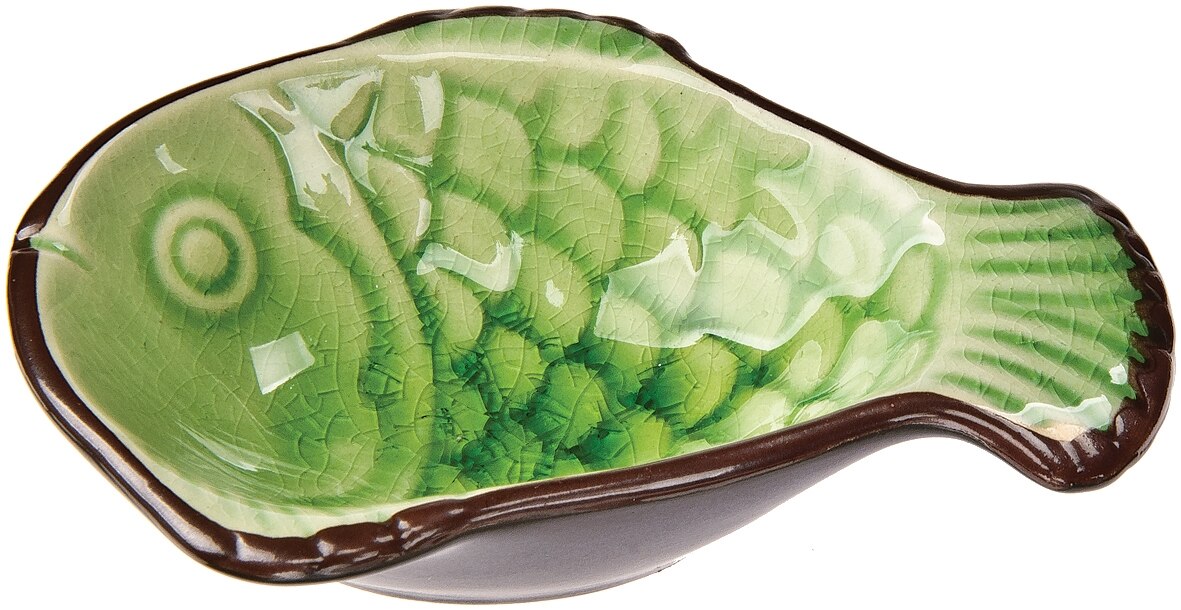 Green Fish Ceramic Sauce Dish - PaperLanternStore.com - Paper Lanterns, Decor, Party Lights &amp; More