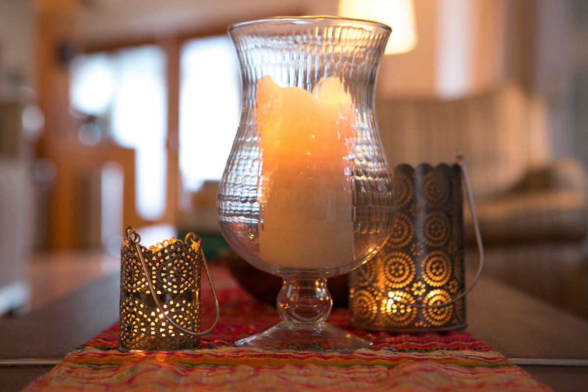 10&quot; Large Clear Abigail Hurricane Candle Holder and Vase - PaperLanternStore.com - Paper Lanterns, Decor, Party Lights &amp; More