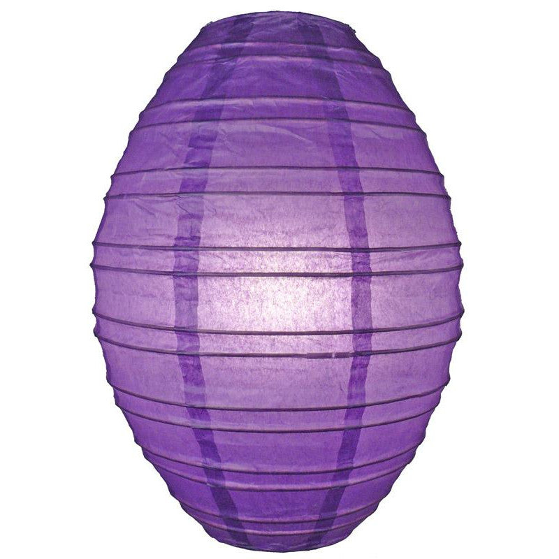 Dark Purple Kawaii Unique Oval Egg Shaped Paper Lantern, 10-inch x 14-inch - PaperLanternStore.com - Paper Lanterns, Decor, Party Lights & More
