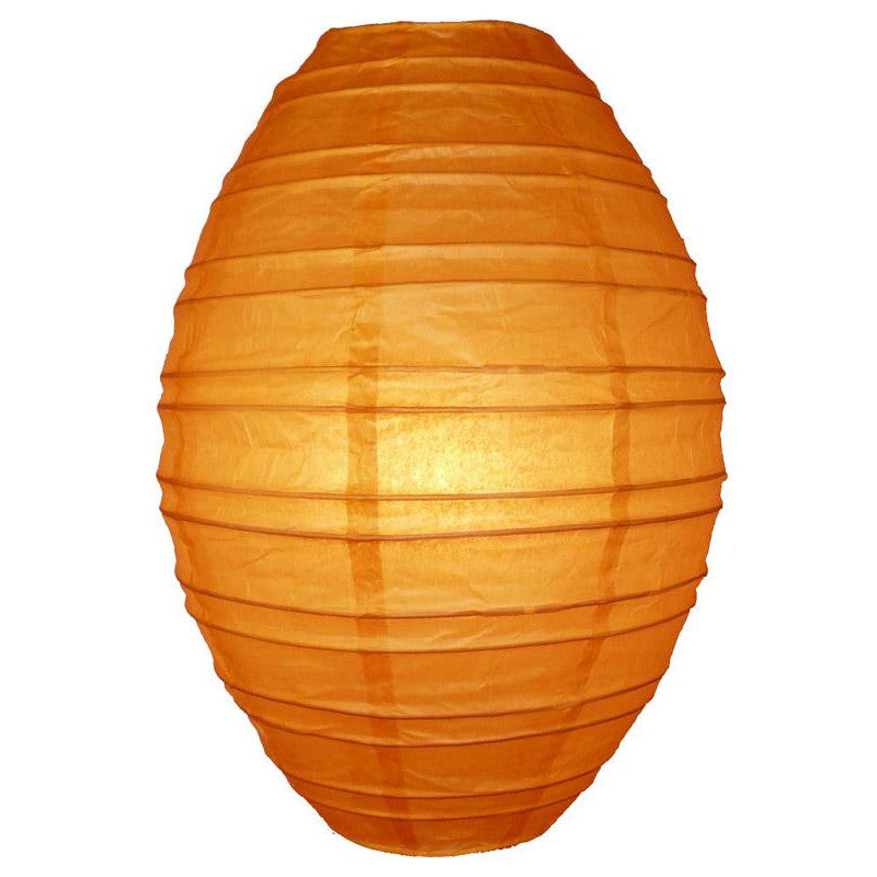 Orange Kawaii Unique Oval Egg Shaped Paper Lantern, 10-inch x 14-inch - PaperLanternStore.com - Paper Lanterns, Decor, Party Lights & More