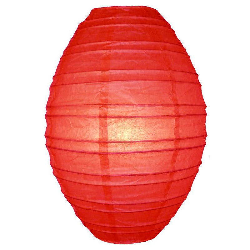 Red Kawaii Unique Oval Egg Shaped Paper Lantern, 10-inch x 14-inch - PaperLanternStore.com - Paper Lanterns, Decor, Party Lights &amp; More