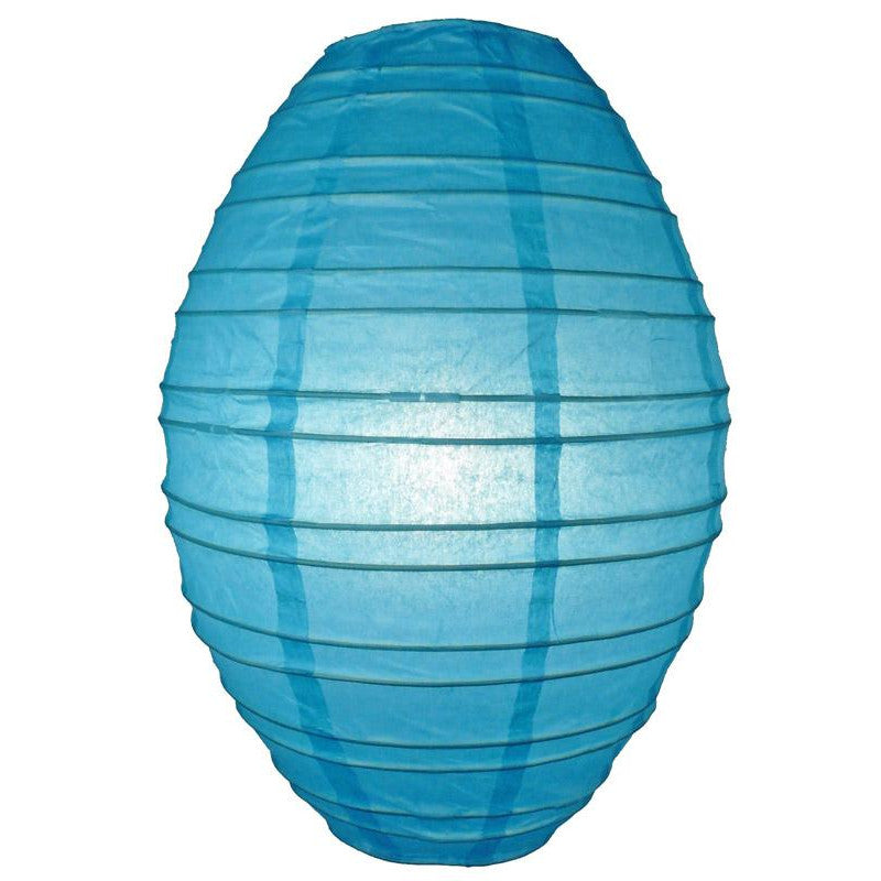Turquoise Kawaii Unique Oval Egg Shaped Paper Lantern, 10-inch x 14-inch - PaperLanternStore.com - Paper Lanterns, Decor, Party Lights &amp; More