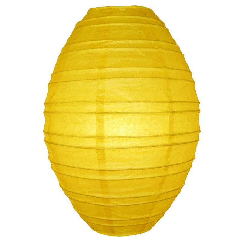 Yellow Kawaii Unique Oval Egg Shaped Paper Lantern, 10-inch x 14-inch - PaperLanternStore.com - Paper Lanterns, Decor, Party Lights &amp; More