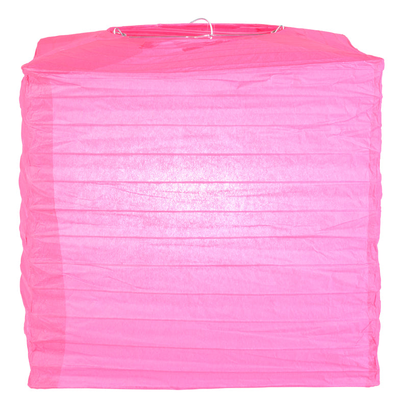 10" Fuchsia Square Shaped Paper Lantern - PaperLanternStore.com - Paper Lanterns, Decor, Party Lights & More