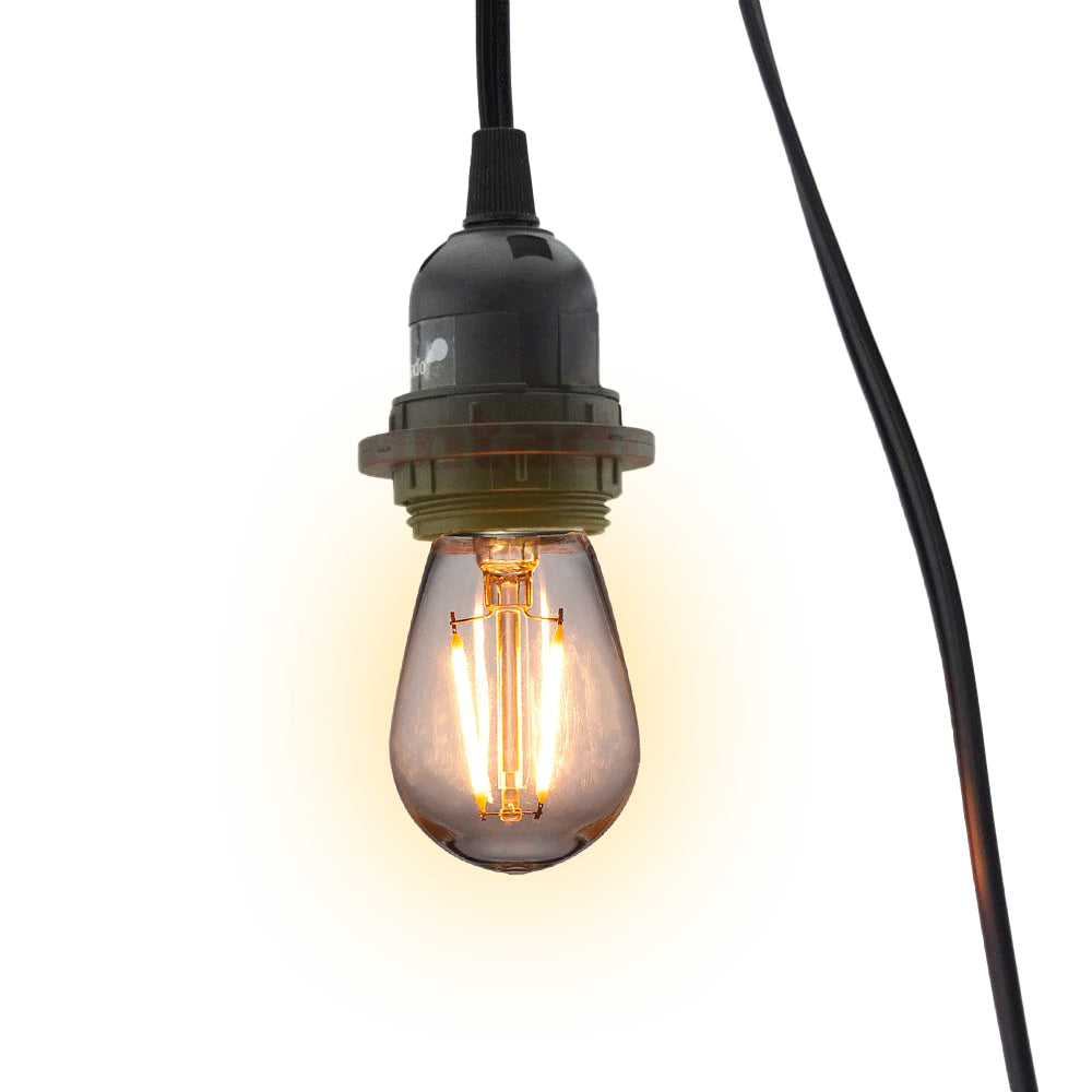 CORD + SHATTERPROOF BULB | Black Pendant Light Lamp Cord Combo Kit, Switch, S14 Warm White Bulb