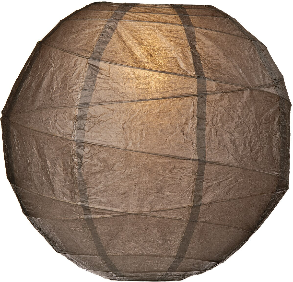 BULK PACK (5) 16" Driftwood Grey Round Paper Lantern, Crisscross Ribbing, Hanging Decoration - PaperLanternStore.com - Paper Lanterns, Decor, Party Lights & More