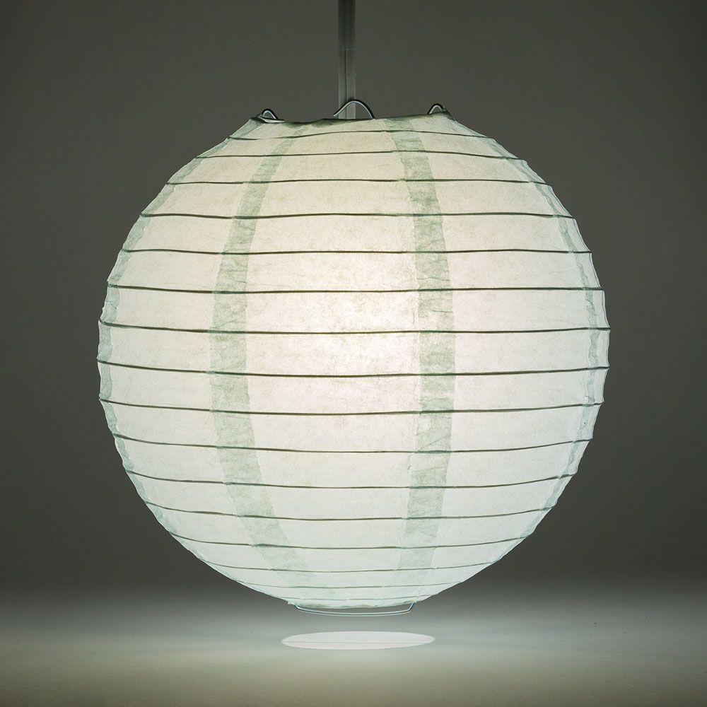 36" Arctic Spa Blue Jumbo Round Paper Lantern, Even Ribbing, Chinese Hanging Wedding & Party Decoration - PaperLanternStore.com - Paper Lanterns, Decor, Party Lights & More