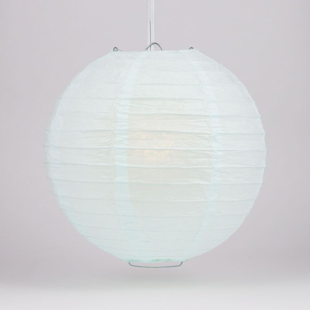 4&quot; Arctic Spa Blue Round Paper Lantern, Even Ribbing, Hanging Decoration (10 PACK) - PaperLanternStore.com - Paper Lanterns, Decor, Party Lights &amp; More