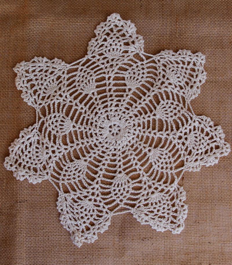 11.5&quot; Bloom Shaped Crochet Lace Doily Placemats, Handmade Cotton Doilies - Beige (2 Pack) - PaperLanternStore.com - Paper Lanterns, Decor, Party Lights &amp; More