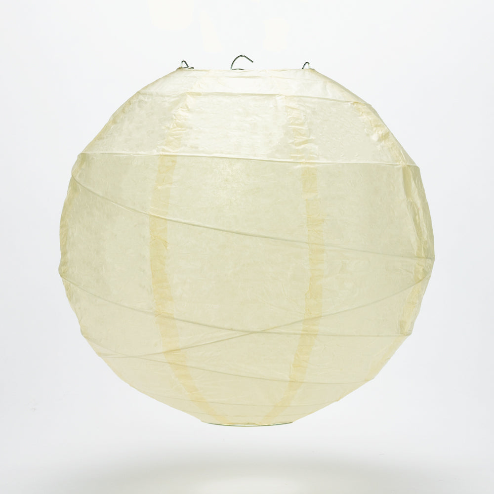 12&quot; Ivory Round Paper Lantern, Crisscross Ribbing, Hanging Decoration - PaperLanternStore.com - Paper Lanterns, Decor, Party Lights &amp; More