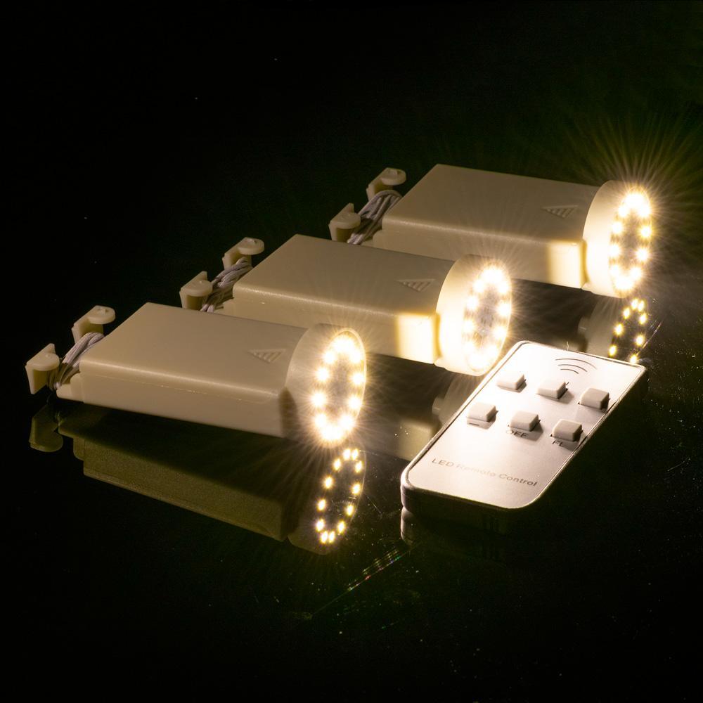 Fantado MoonBright&#8482; 12 LED Multi-function Remote Controlled Light for Paper Lanterns, Warm White (Battery Powered, 3 Pack + Remote Control) - PaperLanternStore.com - Paper Lanterns, Decor, Party Lights & More