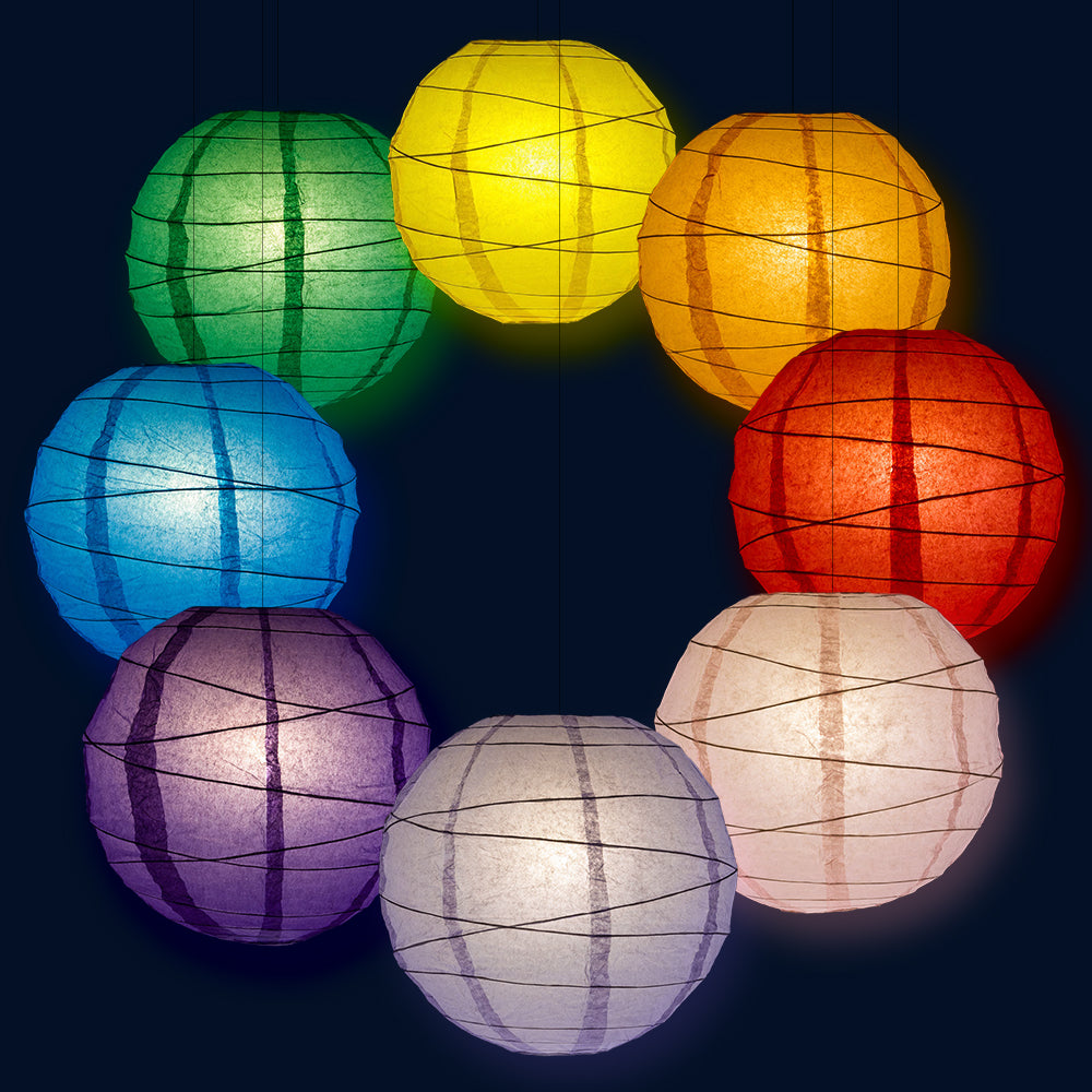 12&quot; Rainbow Celebration Party Pack Crisscross Paper Lantern Combo Set (8-PACK) - PaperLanternStore.com - Paper Lanterns, Decor, Party Lights &amp; More