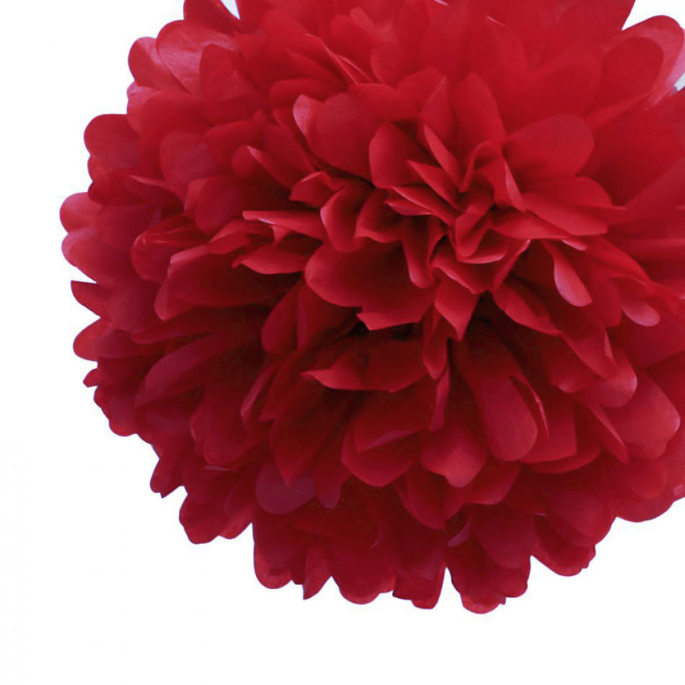 EZ-Fluff 12" Red Tissue Paper Pom Poms Flowers Balls, Decorations (4 PACK) - PaperLanternStore.com - Paper Lanterns, Decor, Party Lights & More