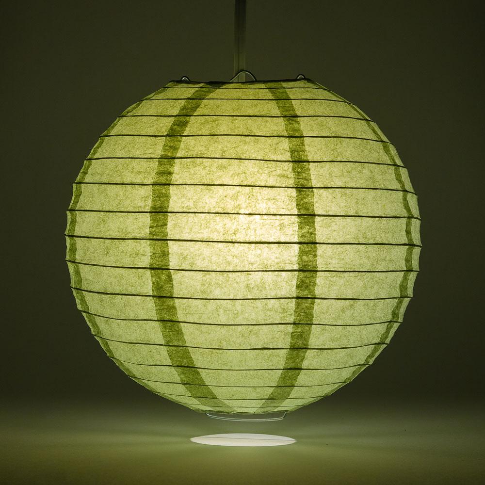Greenery Color Party Pack Parallel Ribbed Paper Lantern Combo Set (12 pc Set)