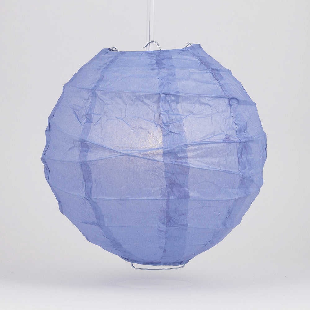 12&quot; Serenity Blue Round Paper Lantern, Crisscross Ribbing, Chinese Hanging Wedding &amp; Party Decoration - PaperLanternStore.com - Paper Lanterns, Decor, Party Lights &amp; More