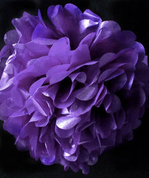 EZ-Fluff 12 Inch Dark Purple Tissue Paper Pom Poms Flowers Balls
