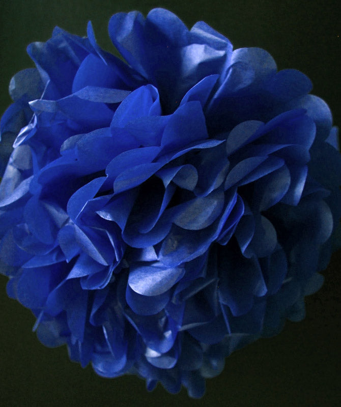 EZ-Fluff 12&quot; Navy Dark Blue Tissue Paper Pom Poms Flowers Balls, Decorations (4 PACK) - PaperLanternStore.com - Paper Lanterns, Decor, Party Lights &amp; More