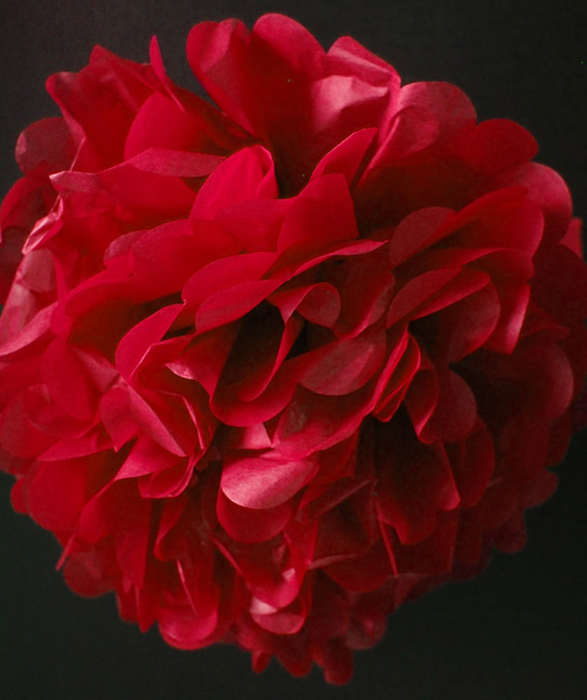 EZ-Fluff 12&quot; Red Tissue Paper Pom Poms Flowers Balls, Decorations (4 PACK) - PaperLanternStore.com - Paper Lanterns, Decor, Party Lights &amp; More