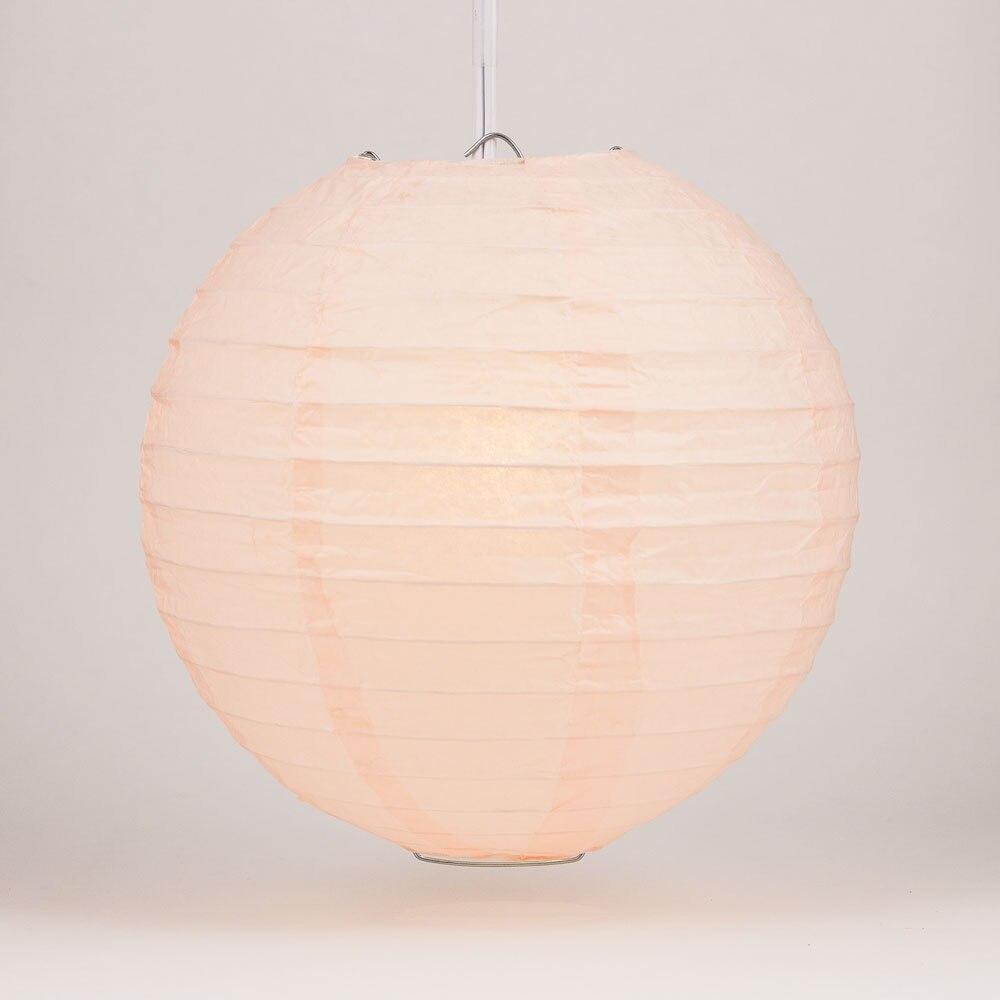 BULK PACK (12) 42&quot; Rose Quartz Pink Round Paper Lantern, Even Ribbing, Chinese Hanging Decoration for Weddings and Parties - PaperLanternStore.com - Paper Lanterns, Decor, Party Lights &amp; More