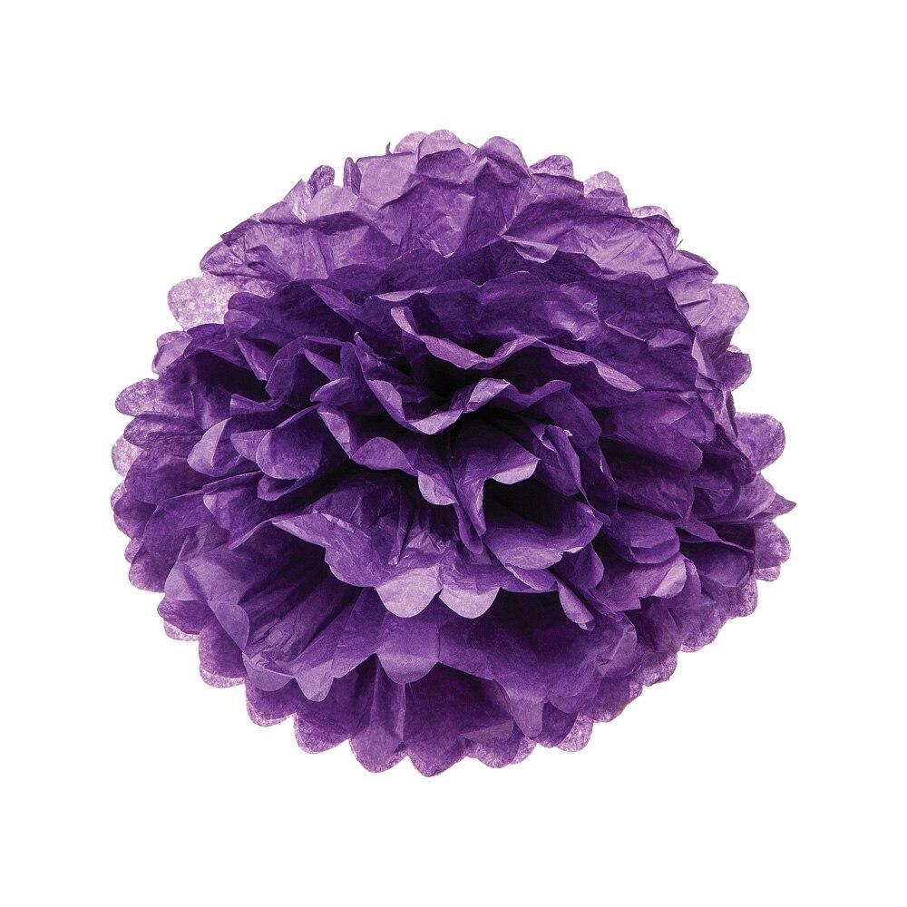 Petunia Purple 10 Inch Tissue Paper Flower Pom Pom - PaperLanternStore.com - Paper Lanterns, Decor, Party Lights &amp; More
