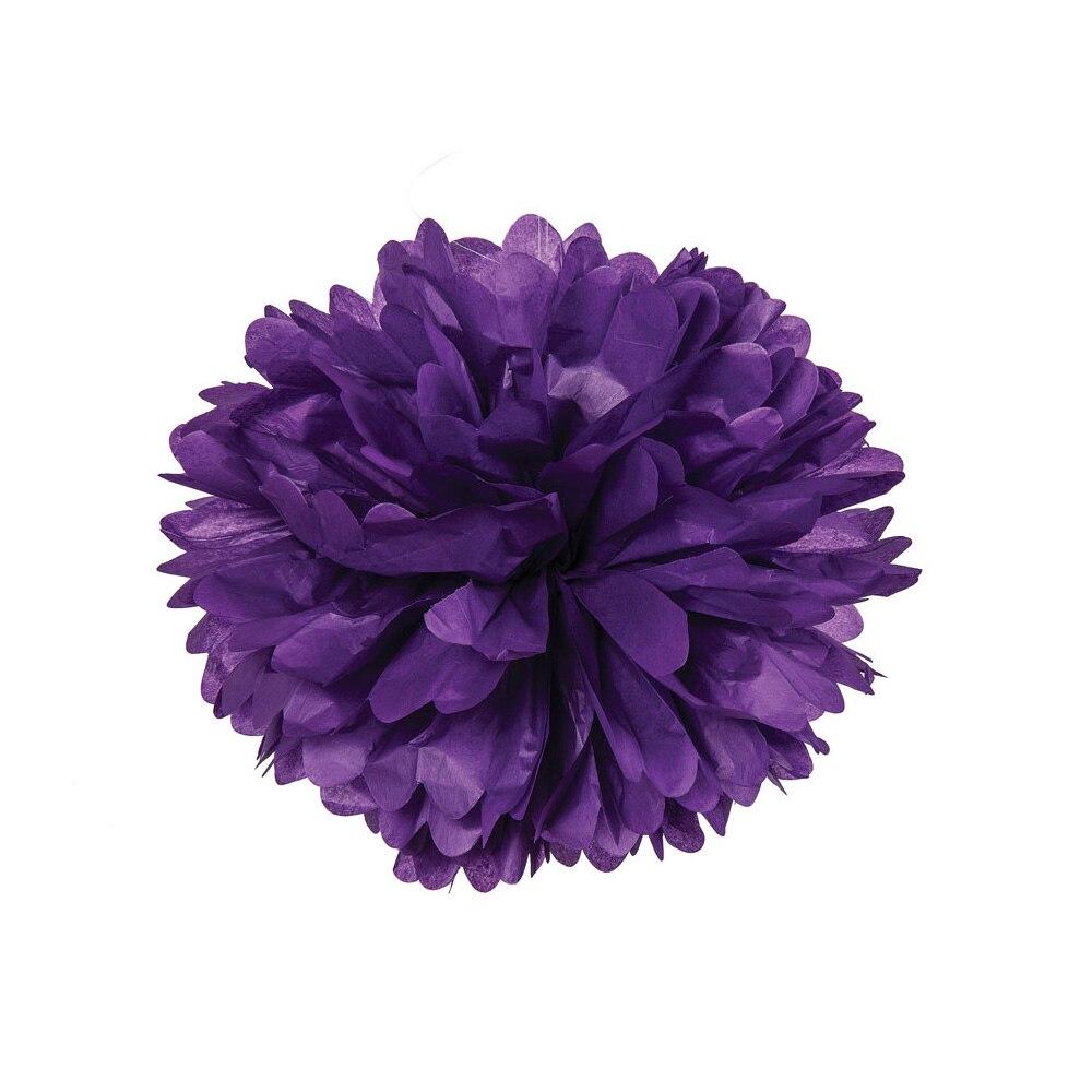 Purple 15 Inch Tissue Paper Flower Pom Pom - PaperLanternStore.com - Paper Lanterns, Decor, Party Lights &amp; More