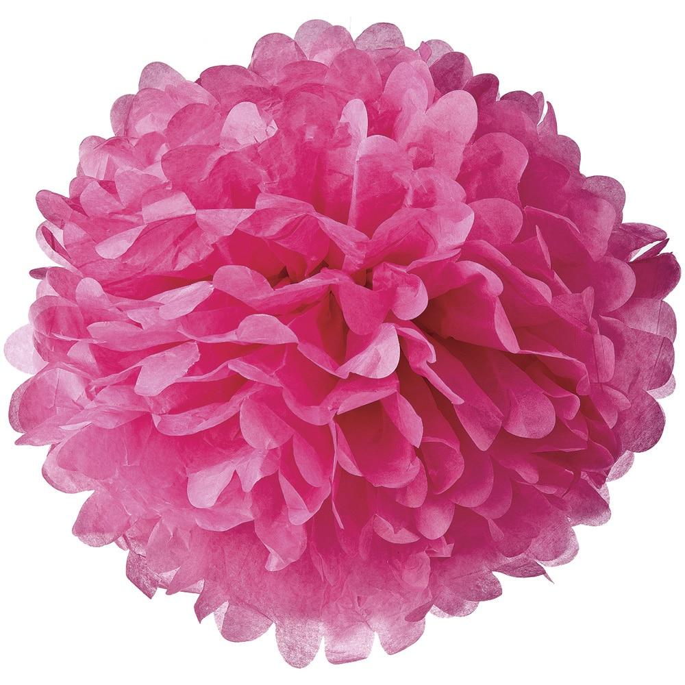 Fuchsia Pink 24 Inch Tissue Paper Flower Pom Pom - PaperLanternStore.com - Paper Lanterns, Decor, Party Lights &amp; More