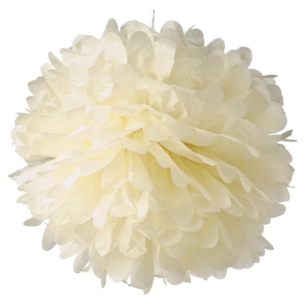 Ivory 24 Inch Tissue Paper Flower Pom Pom - PaperLanternStore.com - Paper Lanterns, Decor, Party Lights &amp; More
