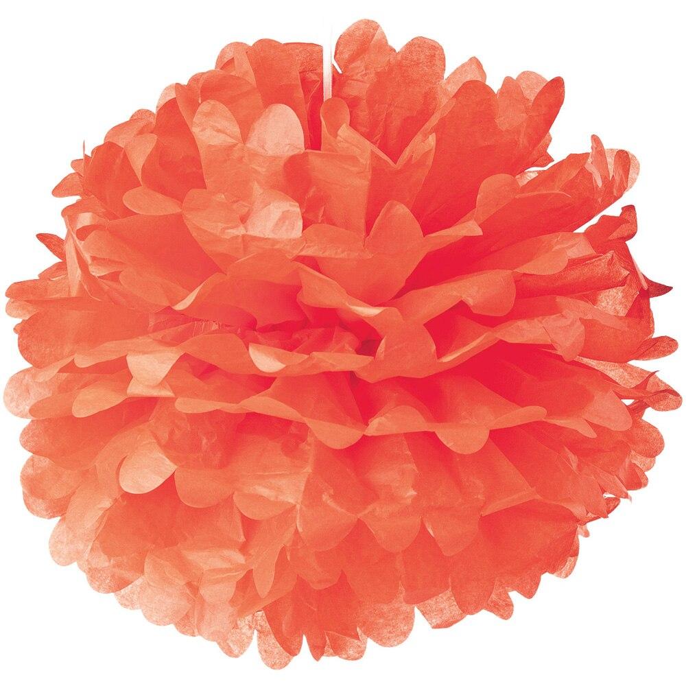 Tangerine Orange 24 Inch Tissue Paper Flower Pom Pom - PaperLanternStore.com - Paper Lanterns, Decor, Party Lights &amp; More