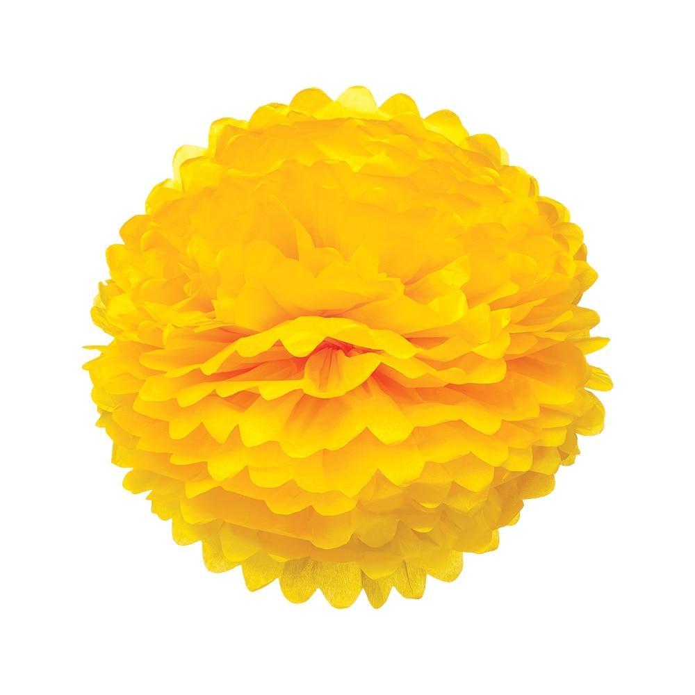 Marigold Yellow 10 Inch Tissue Paper Flower Pom Pom - PaperLanternStore.com - Paper Lanterns, Decor, Party Lights &amp; More