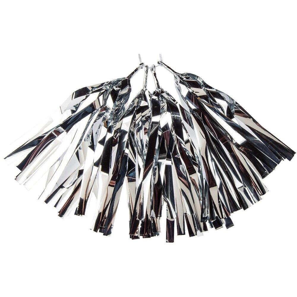 Silver Metallic Foil Tassel, Set of 4 - PaperLanternStore.com - Paper Lanterns, Decor, Party Lights &amp; More