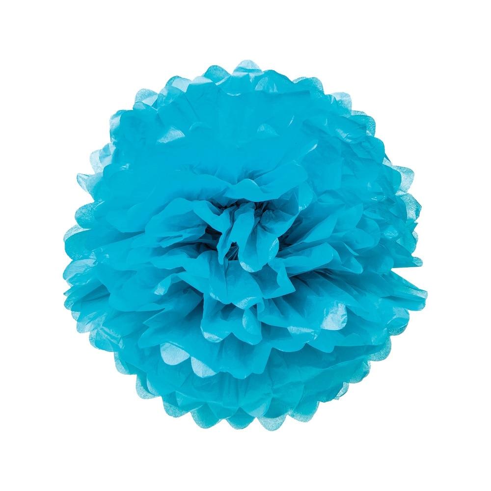 Peacock Blue 10 Inch Tissue Paper Flower Pom Pom - PaperLanternStore.com - Paper Lanterns, Decor, Party Lights &amp; More