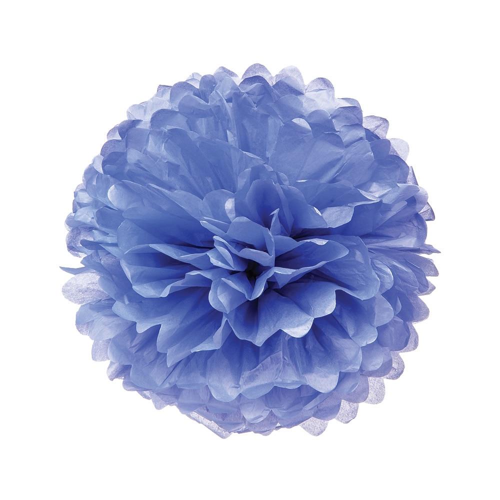 Periwinkle Blue 10 Inch Tissue Paper Flower Pom Pom - PaperLanternStore.com - Paper Lanterns, Decor, Party Lights &amp; More