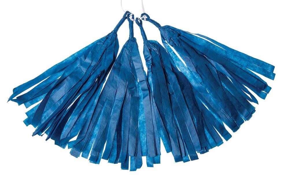 Cobalt Blue Tissue Paper Tassel, Set of 4 - PaperLanternStore.com - Paper Lanterns, Decor, Party Lights &amp; More