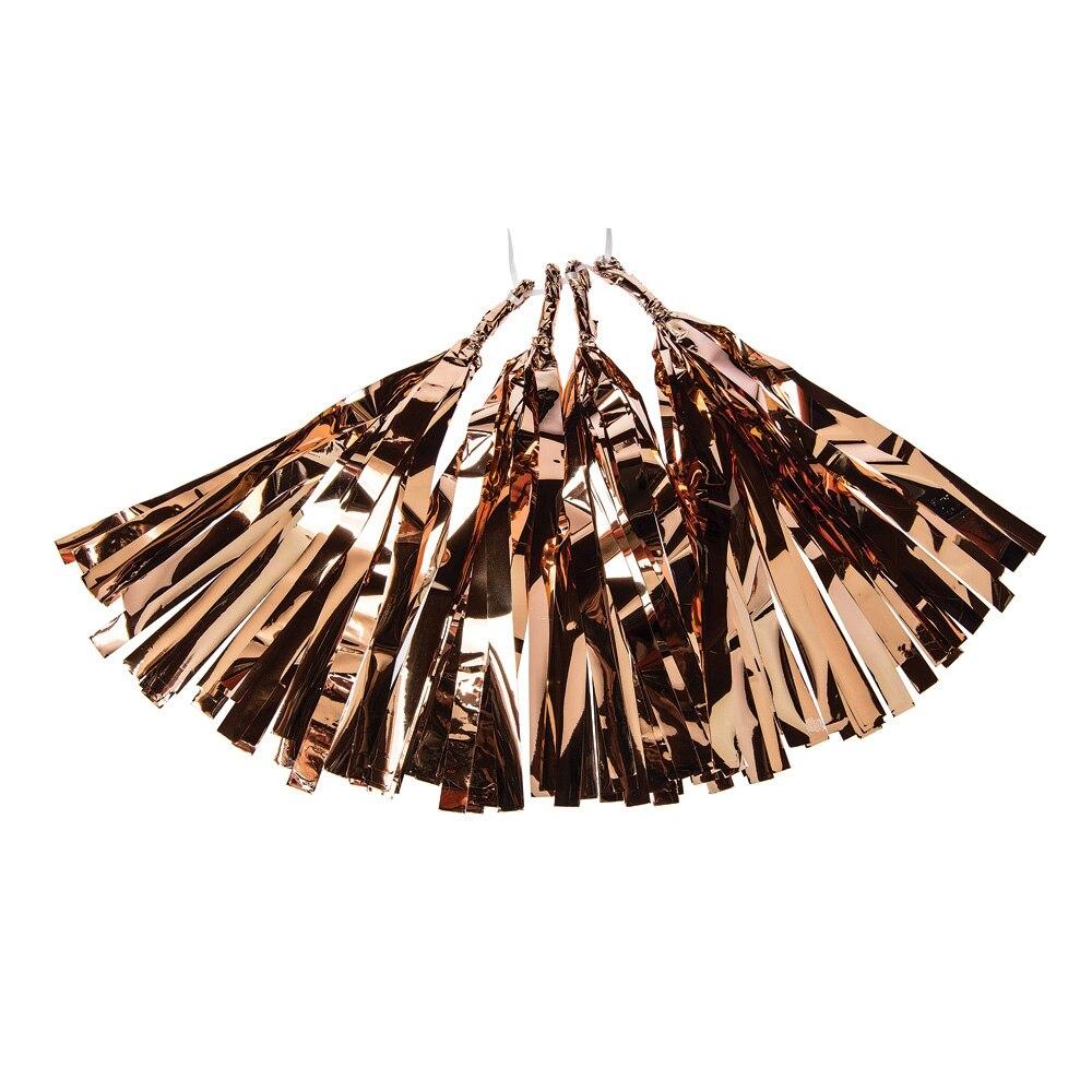 Copper Metallic Foil Tassel, Set of 4 - PaperLanternStore.com - Paper Lanterns, Decor, Party Lights &amp; More