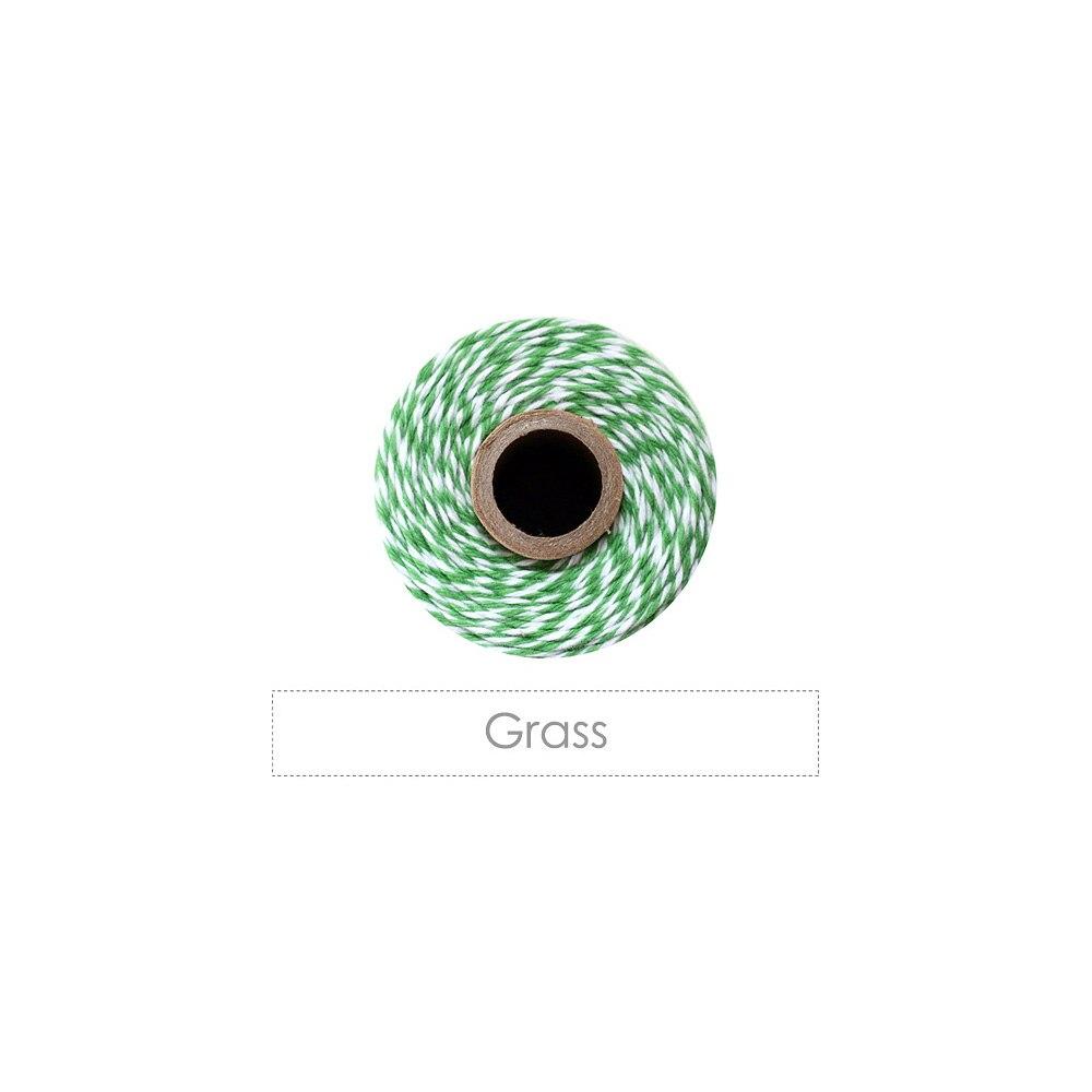 Grass Green Striped Baker&#39;s Twine 240 Yards - PaperLanternStore.com - Paper Lanterns, Decor, Party Lights &amp; More