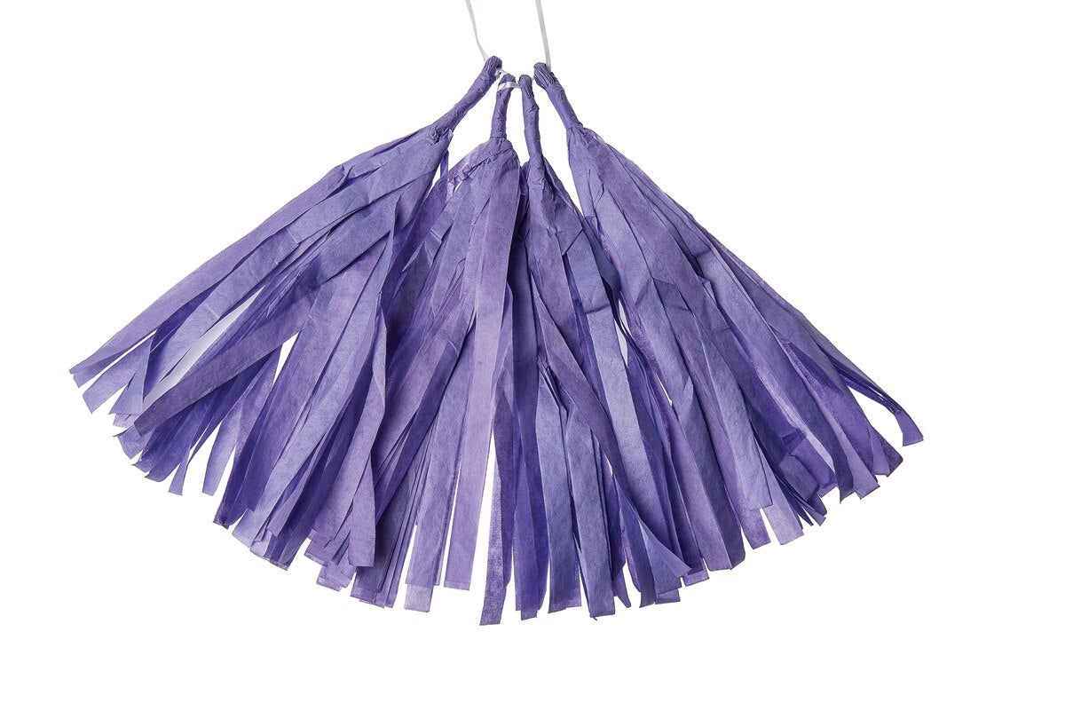Periwinkle Blue Tissue Paper Tassel, Set of 4 - PaperLanternStore.com - Paper Lanterns, Decor, Party Lights &amp; More