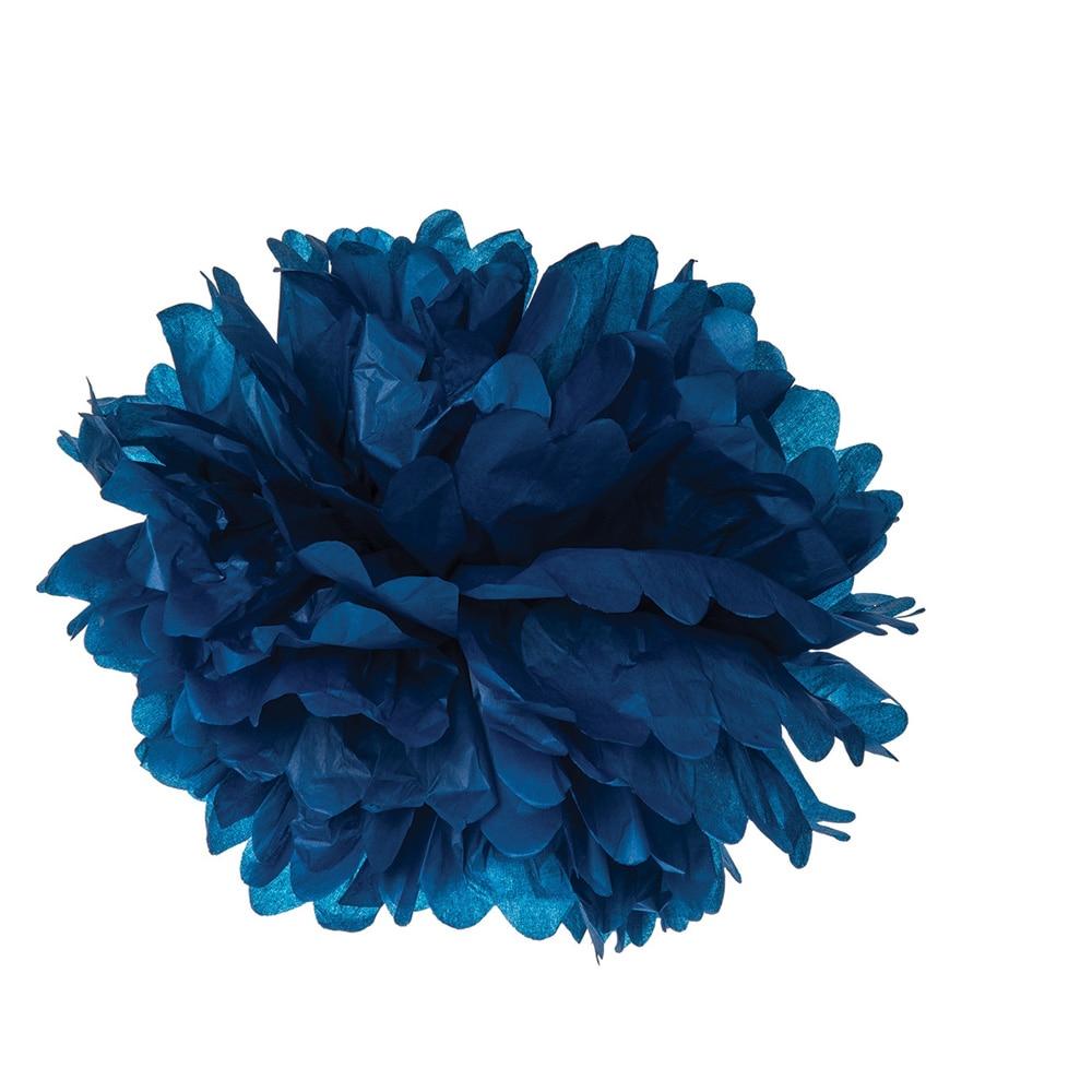 Cobalt Blue 15 Inch Tissue Paper Flower Pom Pom - PaperLanternStore.com - Paper Lanterns, Decor, Party Lights &amp; More