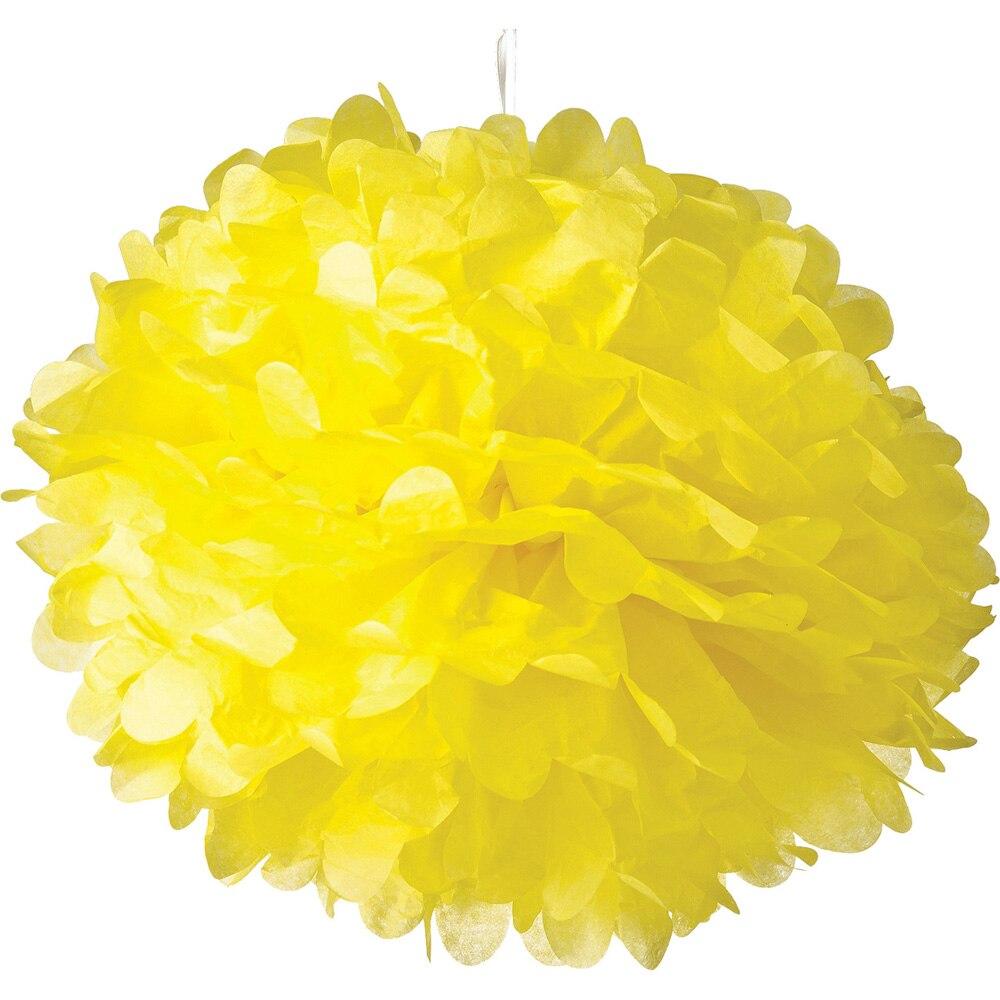 Yellow 24 Inch Tissue Paper Flower Pom Pom - PaperLanternStore.com - Paper Lanterns, Decor, Party Lights &amp; More