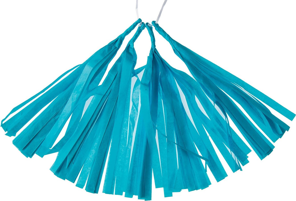Turquoise Blue Tissue Paper Tassel, Set of 4 - PaperLanternStore.com - Paper Lanterns, Decor, Party Lights &amp; More
