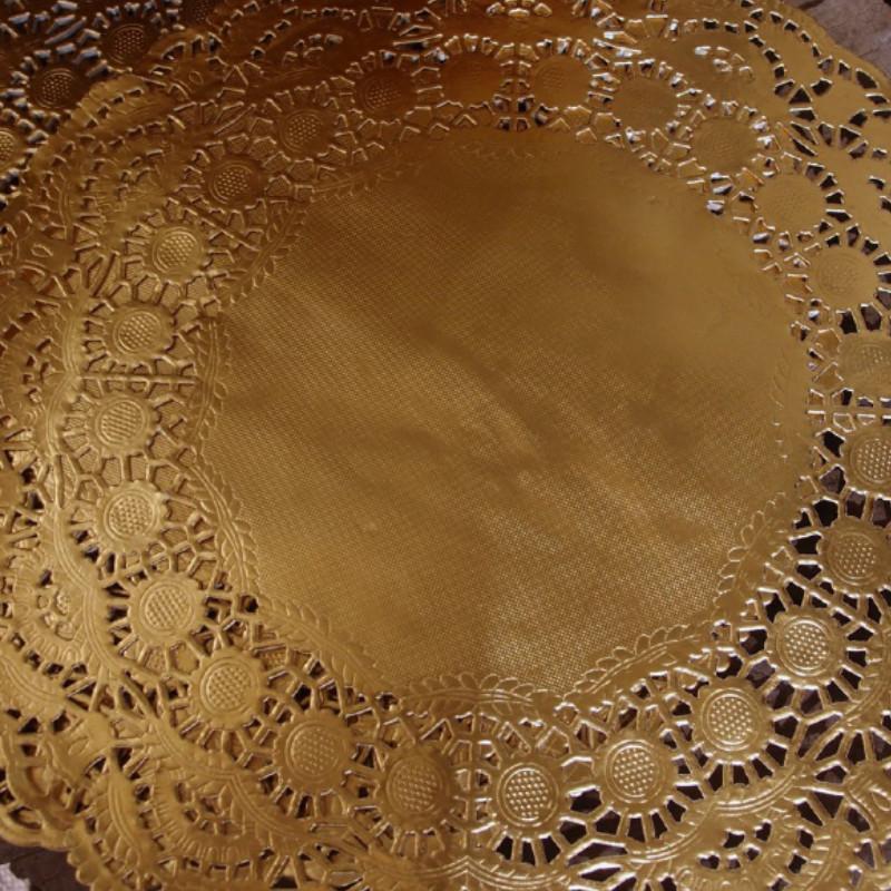 11.5&quot; Round Gold Foil Doily Placemats, Metallic (50 Pack) - PaperLanternStore.com - Paper Lanterns, Decor, Party Lights &amp; More