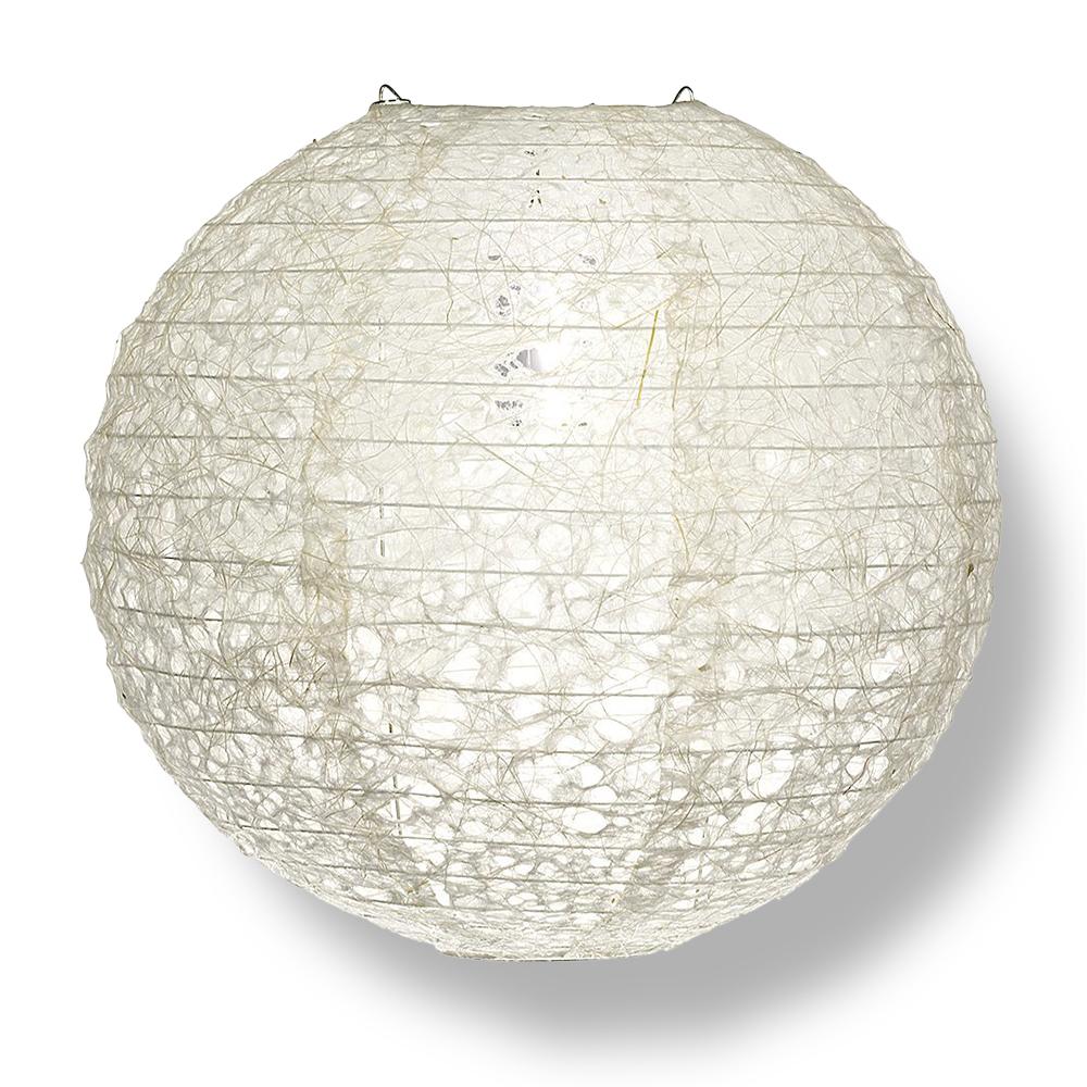 White Designer Japanese Random Ogura Lace Fibrous Web Paper Lantern Shade, Hanging Decoration