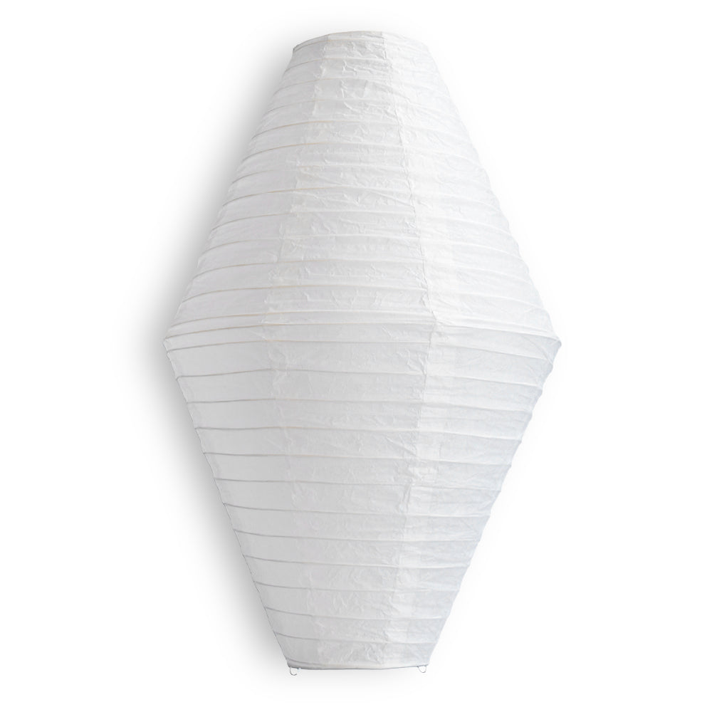White Diamond Unique Shaped Paper Lantern, 12-inch x 19-inch