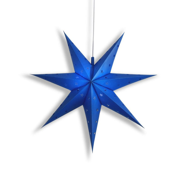 29" Dark Blue 7-Point Weatherproof Star Lantern Lamp, Hanging Decoration (Shade Only)