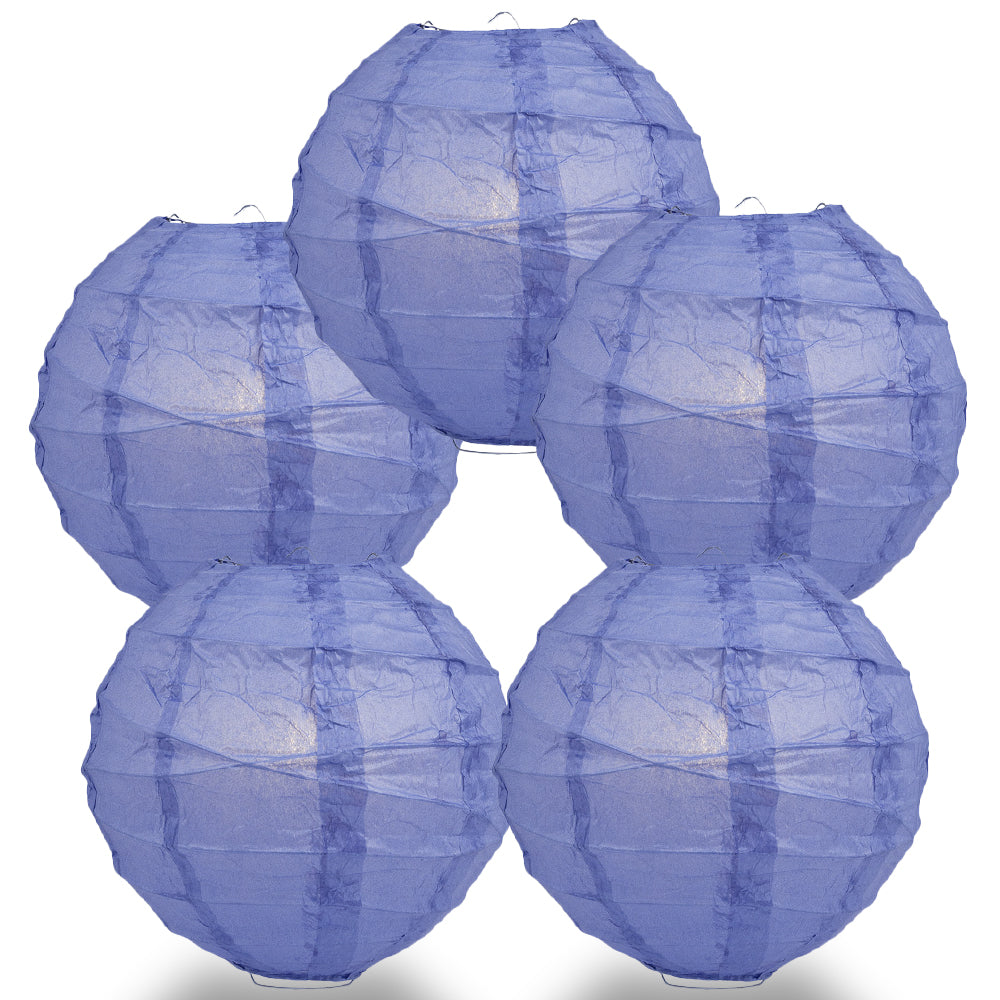 5 PACK | 12"  Astra Blue / Very Periwinkle Crisscross Ribbing, Hanging Paper Lanterns - PaperLanternStore.com - Paper Lanterns, Decor, Party Lights & More