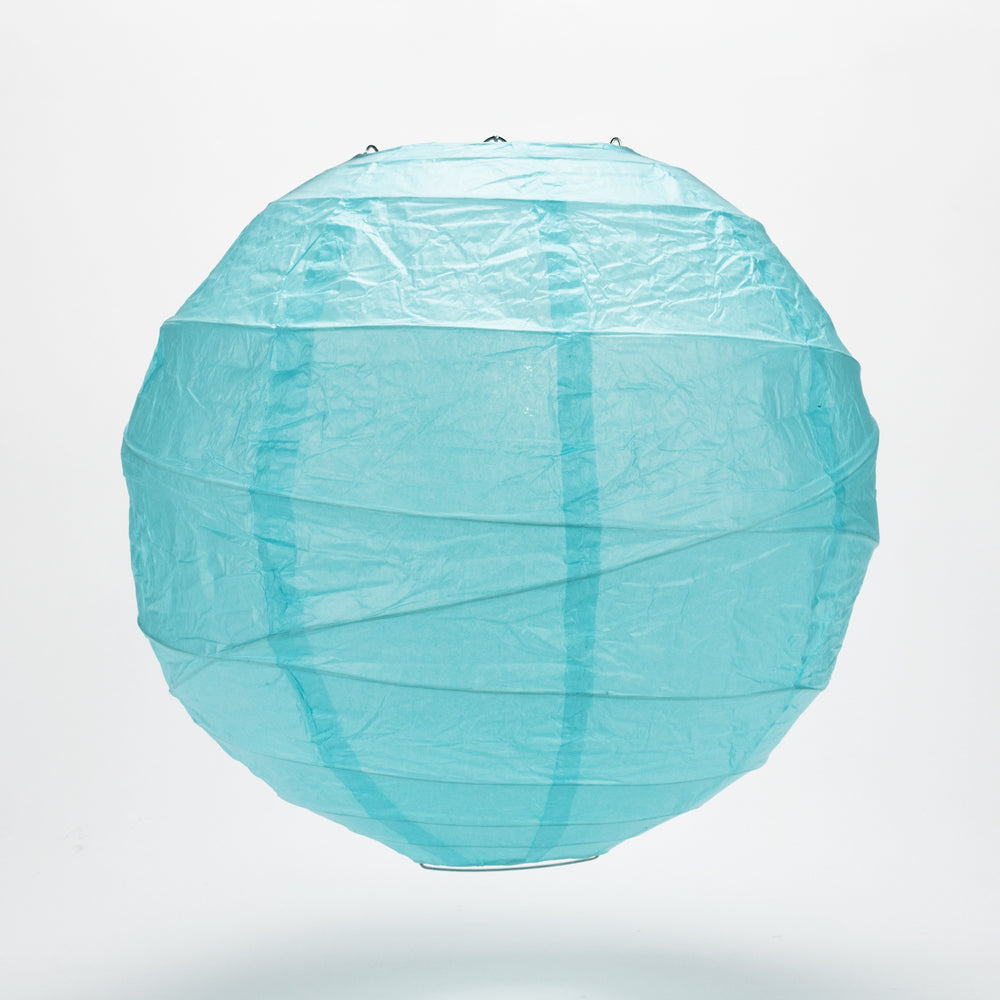 14&quot; Baby Blue Round Paper Lantern, Crisscross Ribbing, Chinese Hanging Wedding &amp; Party Decoration - PaperLanternStore.com - Paper Lanterns, Decor, Party Lights &amp; More