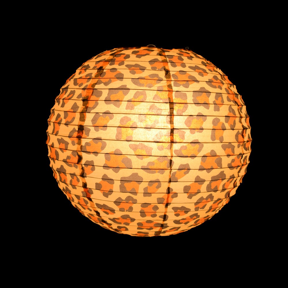 14&quot; 4-Pack Safari Animal Print Cheetah Giraffe Tiger Zebra Paper Lanterns Party Variety Pack
