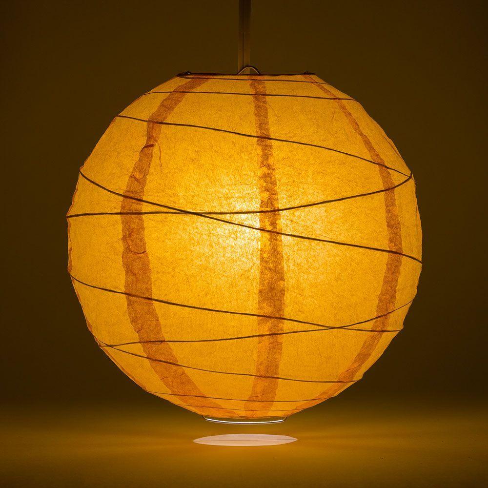 BULK PACK (5) 24" Orange Round Paper Lantern, Crisscross Ribbing, Chinese Hanging Wedding & Party Decoration - PaperLanternStore.com - Paper Lanterns, Decor, Party Lights & More