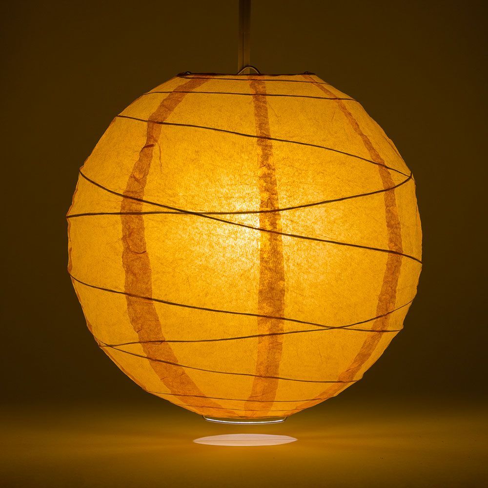 24" Orange Round Paper Lantern, Crisscross Ribbing, Chinese Hanging Wedding & Party Decoration - PaperLanternStore.com - Paper Lanterns, Decor, Party Lights & More